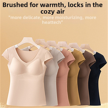 Vesta termică din nailon cu pernă pentru sân, decolteu în V, pulover, Slimming, Anti-Pilling