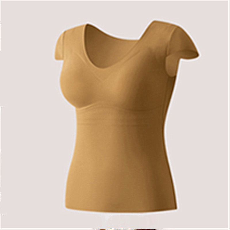 Vesta termică din nailon cu pernă pentru sân, decolteu în V, pulover, Slimming, Anti-Pilling