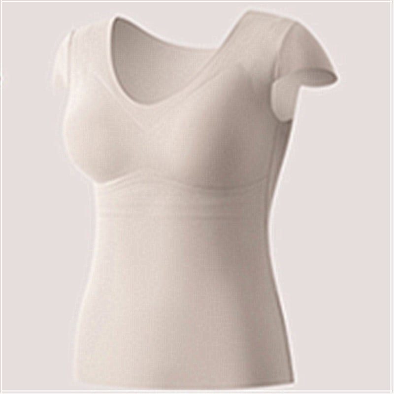 Vesta termică din nailon cu pernă pentru sân, decolteu în V, pulover, Slimming, Anti-Pilling