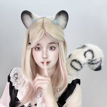Cosplay set za kapu s ušima i repom snježnog leoparda, inspiriran Bai Li Shouyue iz Honor of Kings, Zima 2025