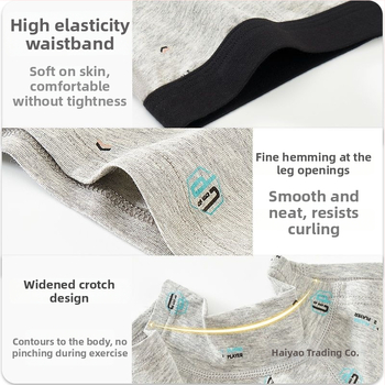 Vyriskos boxer trumpikes, medvilnės mišinio audinys, vidutinio juosmens aukštis, be siūlių, greitai džiūva, kvėpuojančios, stilius C tipo / nematomas