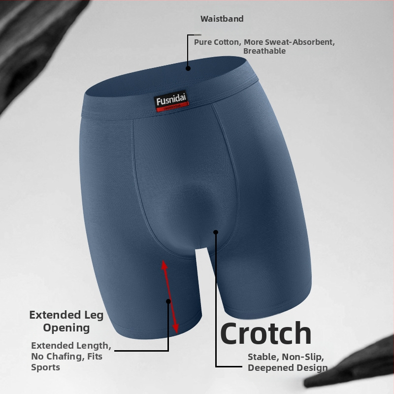 Pánske bavlnené boxerky s vysokým pásom, priedušné, športové