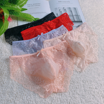 Meeste õmblusteta pitsilised aluspüksid, U-kujuline taskuga, läbipaistvad ja hingavad