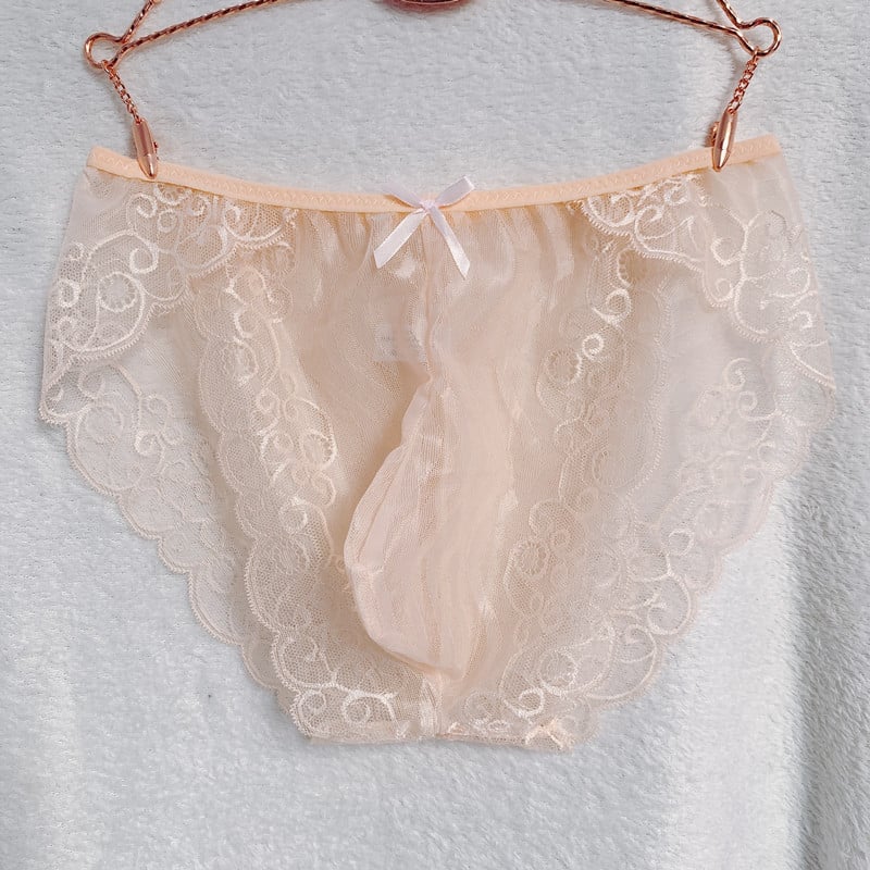 Meeste õmblusteta pitsilised aluspüksid, U-kujuline taskuga, läbipaistvad ja hingavad