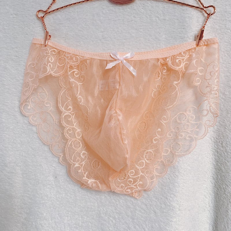 Meeste õmblusteta pitsilised aluspüksid, U-kujuline taskuga, läbipaistvad ja hingavad