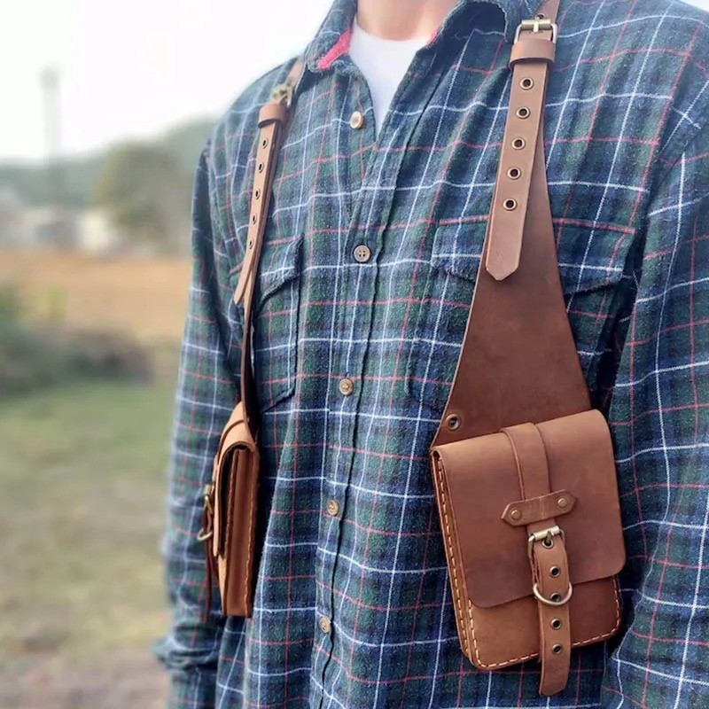 Srednjovjekovska steampunk retro torba preko ramena s podesivim remenom – novčanik i torbica za telefon za Halloween cosplay