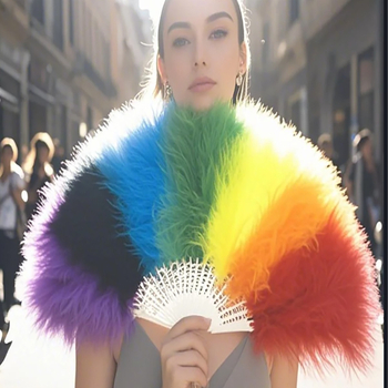 Tollas fan színpadi kosztümökhöz és kifutó bemutatókhoz, teljes tollazatú, Lolita party-kiegészítő