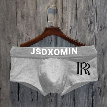 Мъжки боксерки от памук, антибактериални, текстов принт, средна талия