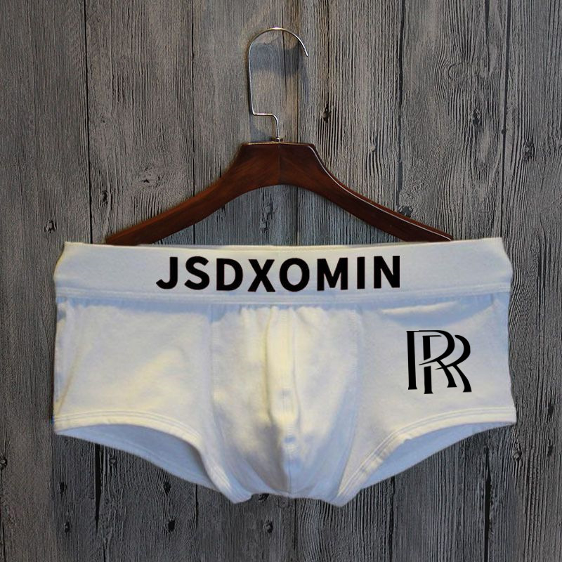 Мъжки боксерки от памук, антибактериални, текстов принт, средна талия