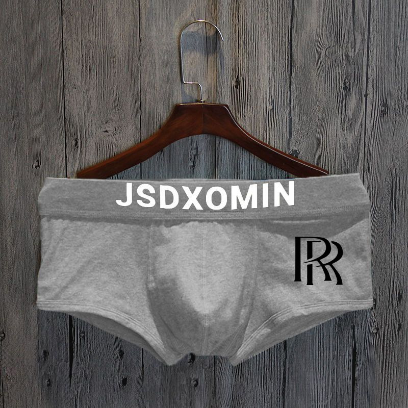 Мъжки боксерки от памук, антибактериални, текстов принт, средна талия