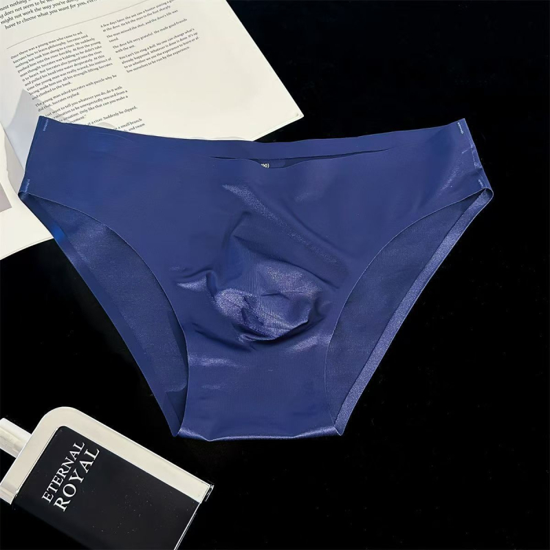 Muške bešavne gaćice s 3D konturama, biserno sjajna Ice Silk tkanina, ultra-tanki prozračni materijal