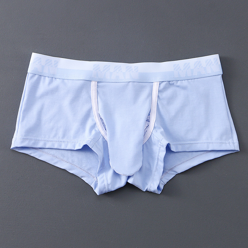 Boxeri bărbați din bumbac tricot, buzunar frontal pentru separare, căptușeală din nailon, talie medie, respirabili