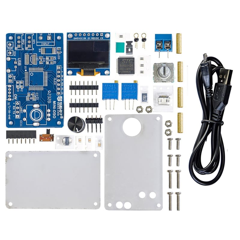 LCD-kijelzős oszcilloszkóp készlet mikrokontroller-oktatáshoz (Modell TJ-56-646; Márka: Wulu Electronics)