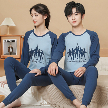 Set termic din bumbac pentru adolescenți: 100% bumbac, greutate medie 181–200 g/m², unisex, top cu mânecă lungă și pantaloni, cald pentru toamnă–iarnă, vârsta 13–18 ani