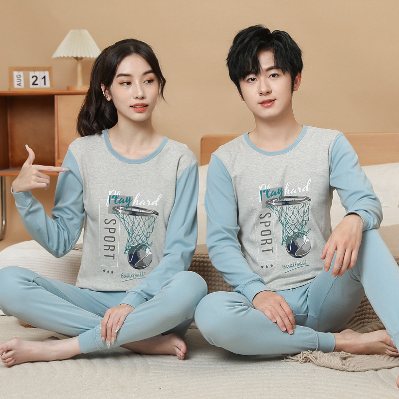 Set termic din bumbac pentru adolescenți: 100% bumbac, greutate medie 181–200 g/m², unisex, top cu mânecă lungă și pantaloni, cald pentru toamnă–iarnă, vârsta 13–18 ani
