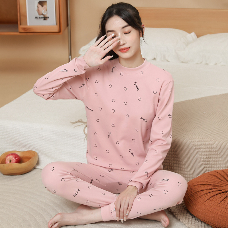 Set termic din bumbac pentru adolescenți: 100% bumbac, greutate medie 181–200 g/m², unisex, top cu mânecă lungă și pantaloni, cald pentru toamnă–iarnă, vârsta 13–18 ani