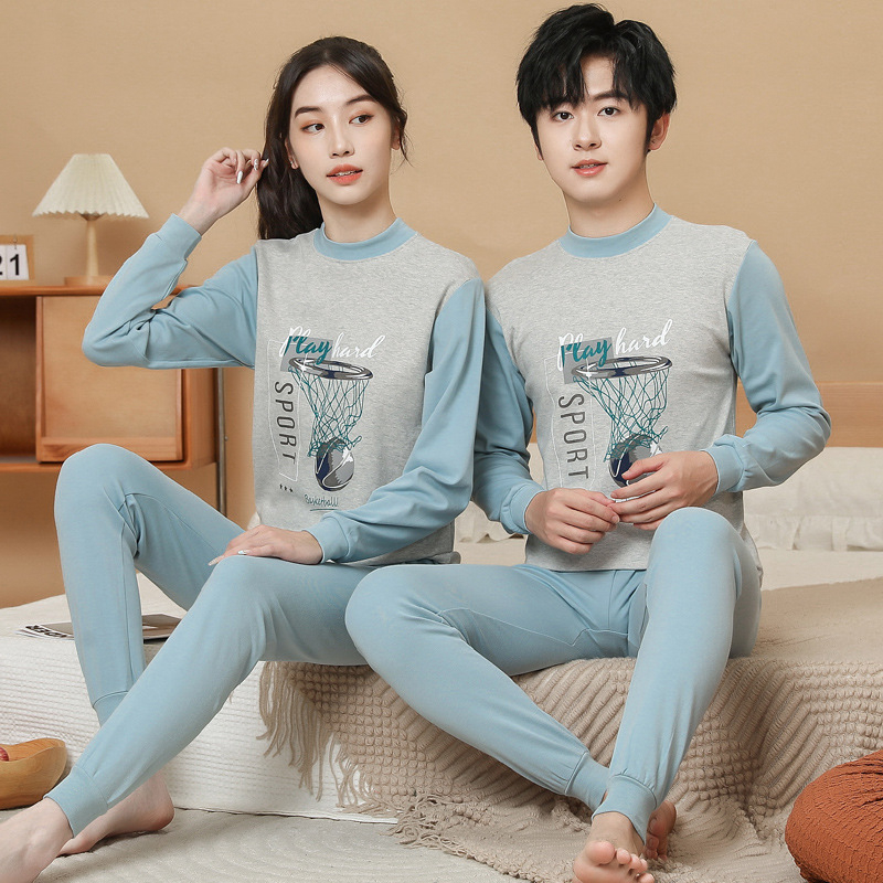 Set termic din bumbac pentru adolescenți: 100% bumbac, greutate medie 181–200 g/m², unisex, top cu mânecă lungă și pantaloni, cald pentru toamnă–iarnă, vârsta 13–18 ani