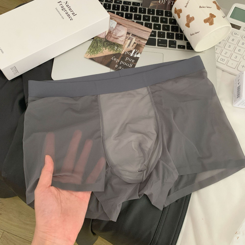 Muške bokserice od Ice Silk, prozračne i brzo sušeće, 3D honeycomb džep, pleteni najlon materijal