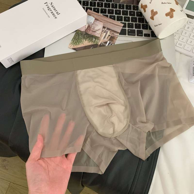 Muške bokserice od Ice Silk, prozračne i brzo sušeće, 3D honeycomb džep, pleteni najlon materijal