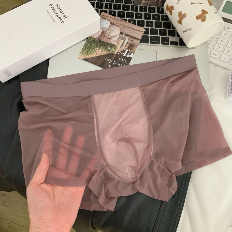 Muške bokserice od Ice Silk, prozračne i brzo sušeće, 3D honeycomb džep, pleteni najlon materijal