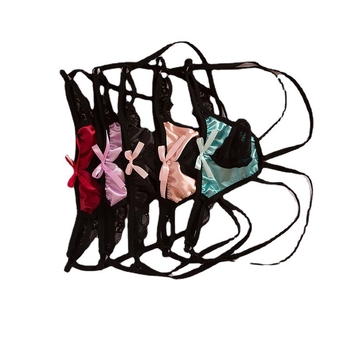 Ανδρικά mesh εσώρουχα με διάφανο πίσω, φιόγκο και δαντελένιο περίβλημα; Υφασμα: σπαντέξ/Lycra, 80–90% περιεκτικότητα σε σπάντεξ