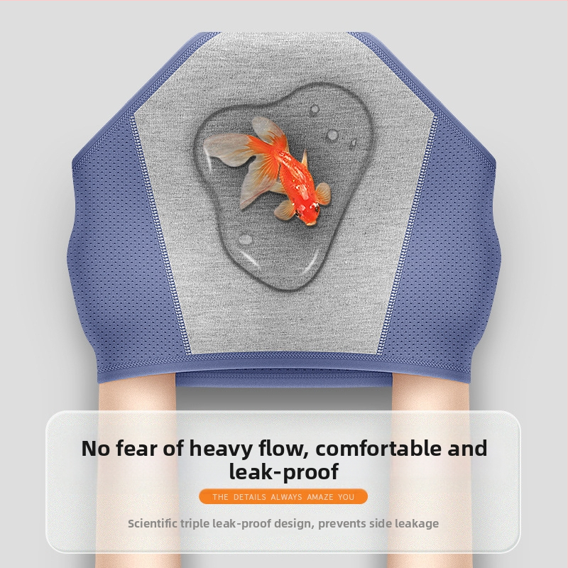 Menštruačné nohavičky s ľadovým hodvábom, ochrana proti úniku, stredne vysoký pás, pletený štýl; hlavný materiál 92% nylon, výstelka v rozkroku 82.2% viskóza.