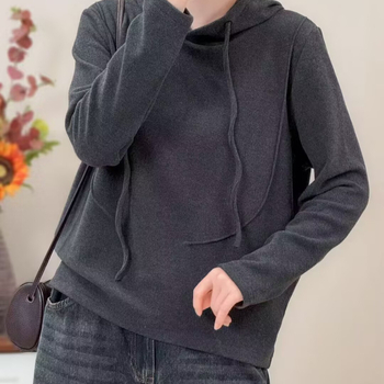 Puuvillane kapuutsiga särk, 3D muster, kirjanduslik retrome stiil, vaba lõige