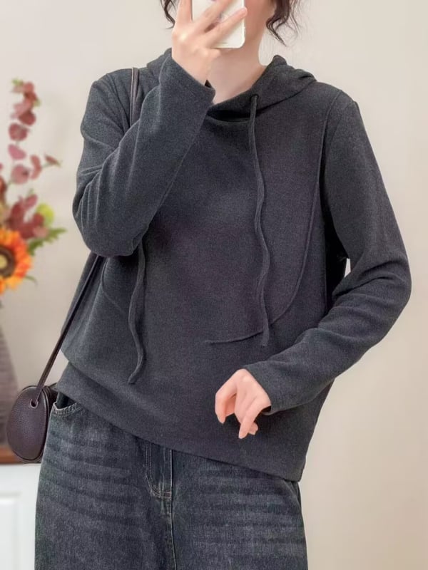 Puuvillane kapuutsiga särk, 3D muster, kirjanduslik retrome stiil, vaba lõige