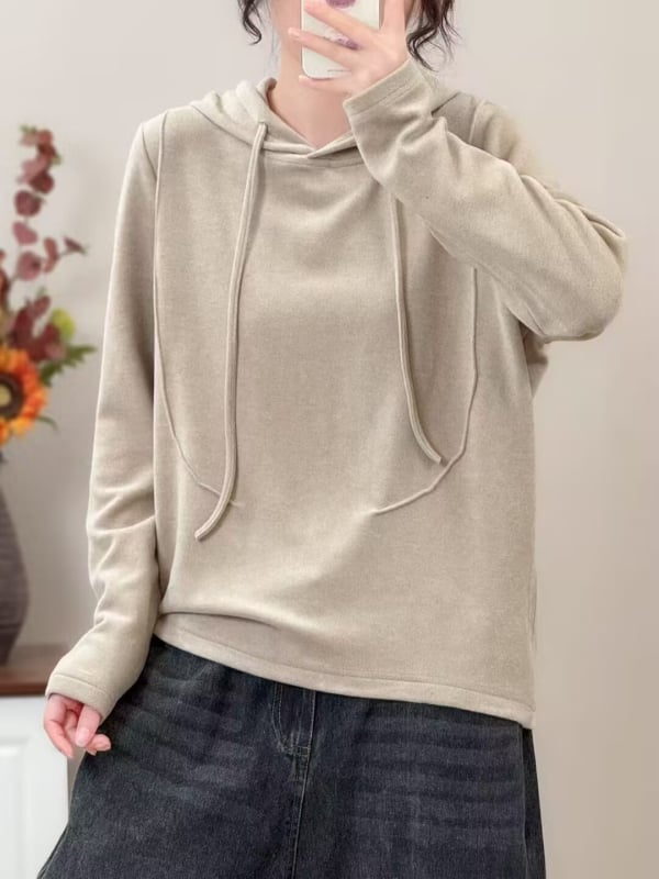 Puuvillane kapuutsiga särk, 3D muster, kirjanduslik retrome stiil, vaba lõige