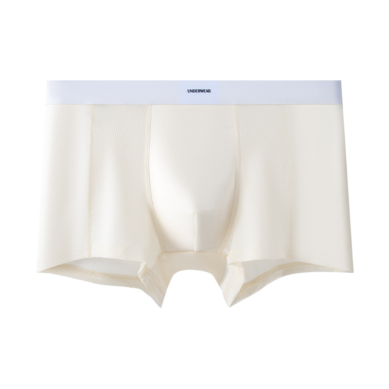 Muške Ice Silk bokserice, bezšivne, antibakterijske, prozračne, brzo se suše, oblik tijela (Glavna tkanina: Nylon; Prelaz prepona: Viskozna; Bezšivne)