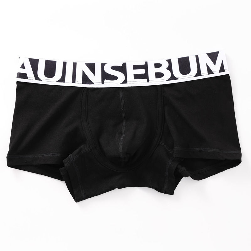 Boxeri bărbați din bumbac, formă U, talie medie, respirabili, uscare rapidă