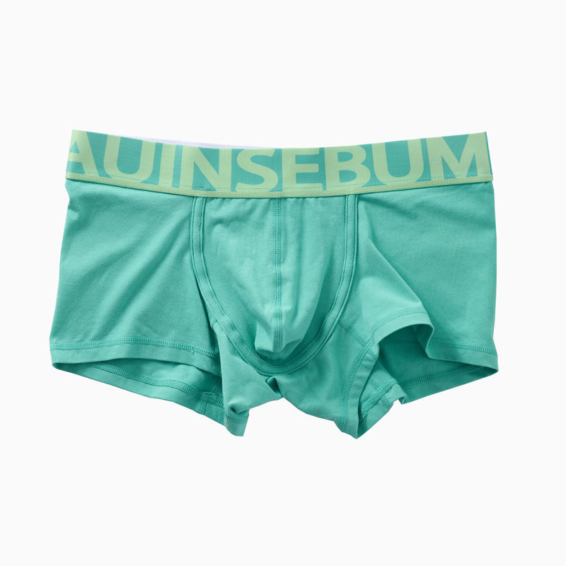 Boxeri bărbați din bumbac, formă U, talie medie, respirabili, uscare rapidă