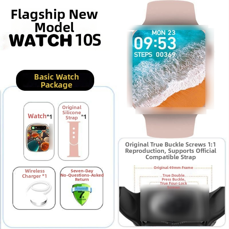 Έξυπνο ρολόι S10 με Bluetooth κλήσεις, μέτρηση καρδιακού ρυθμού και αρτηριακής πίεσης, πληρωμές NFC, ανθεκτικό στο νερό για καθημερινή χρήση