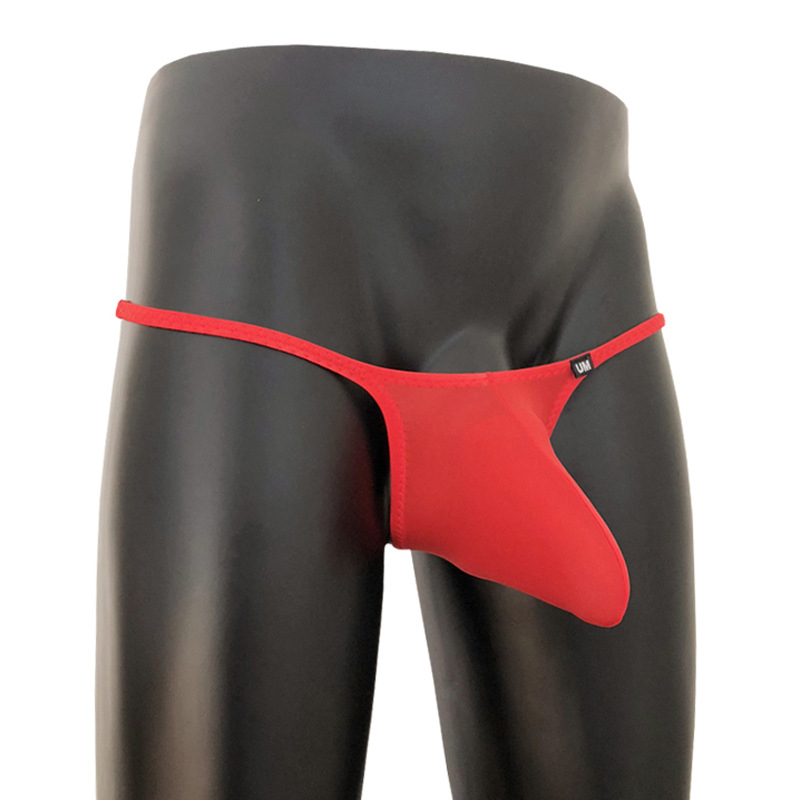 Bărbați thong din Ice Silk, transparenți, talie joasă, fir 61-70d