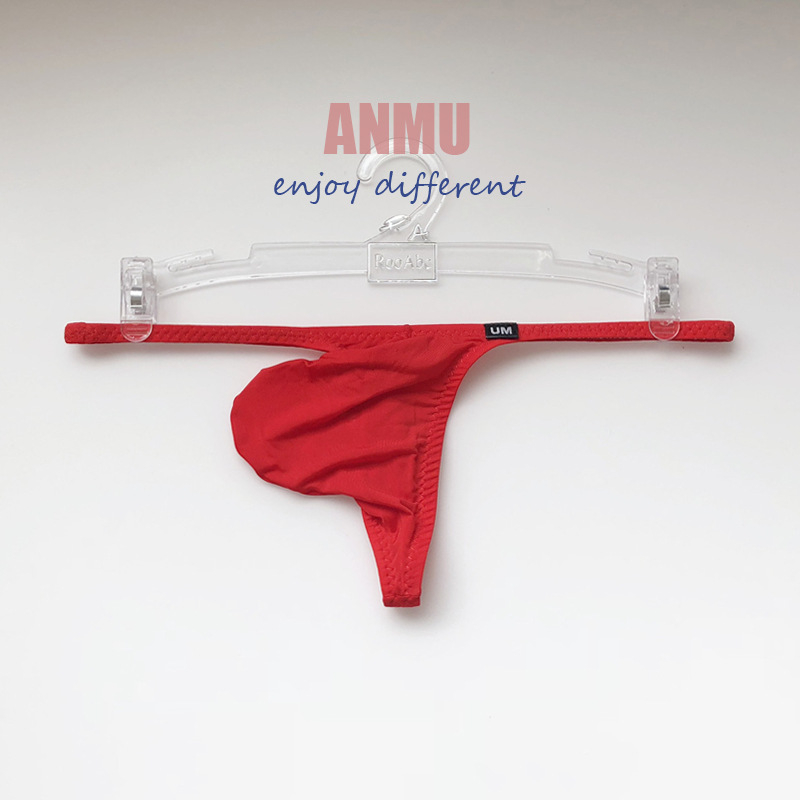 Bărbați thong din Ice Silk, transparenți, talie joasă, fir 61-70d