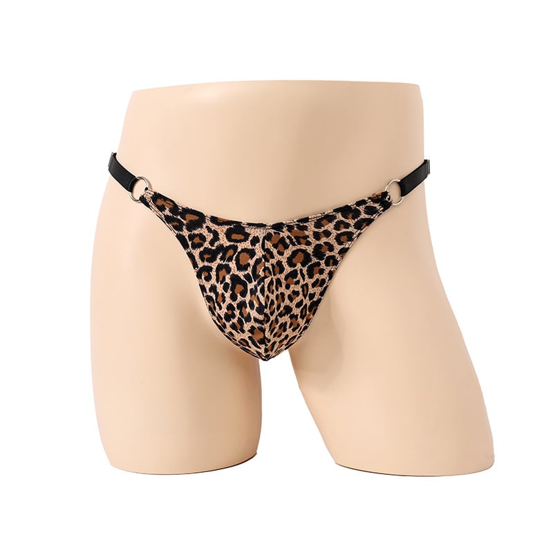 Unisex λεοπάρ mesh thong εσώρουχο, σπαντέξ 90-95%