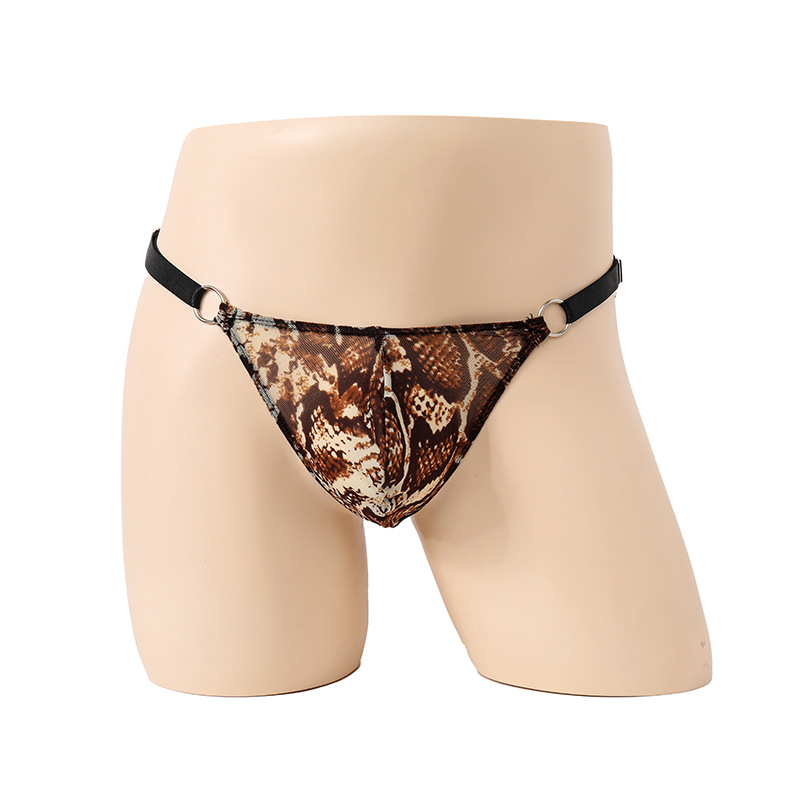 Unisex λεοπάρ mesh thong εσώρουχο, σπαντέξ 90-95%