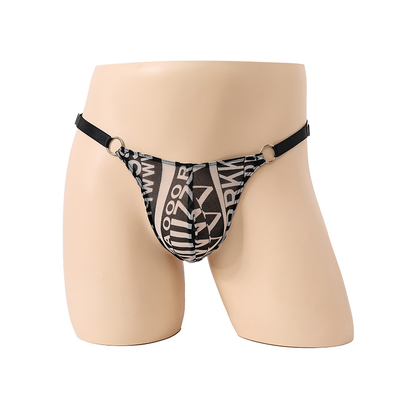Unisex λεοπάρ mesh thong εσώρουχο, σπαντέξ 90-95%