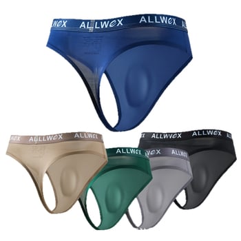 Ανδρικό εσώρουχο από νάιλον χωρίς ραφές, με 3D θήκη, χαμηλή μέση, μοτίβο with γράμματα