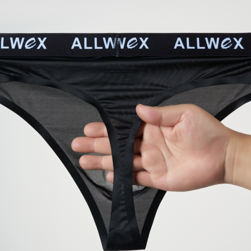 Ανδρικό εσώρουχο από νάιλον χωρίς ραφές, με 3D θήκη, χαμηλή μέση, μοτίβο with γράμματα