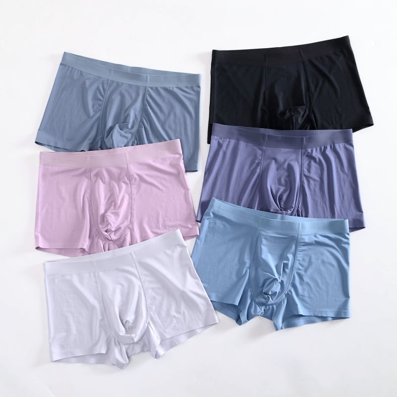 Meeste seamless bokserid Lanjing Modali materjalist, Mulberry Silk vooder kirkonnas, keskjoon, hingavad ja nähtamatud, ühes toonis