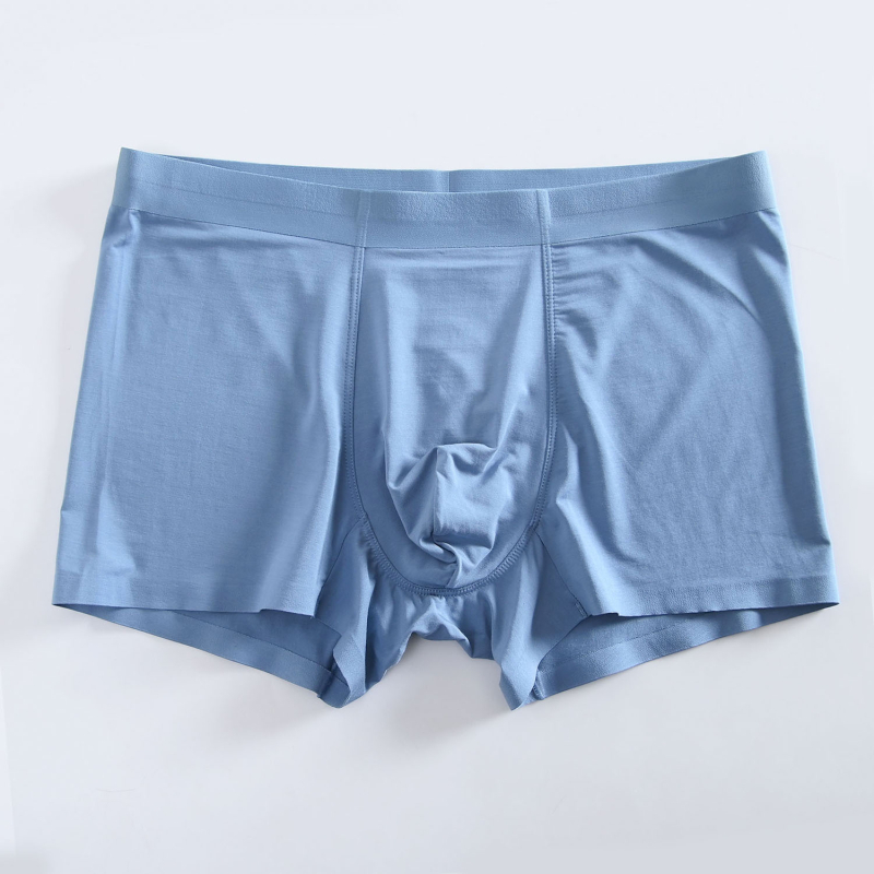 Meeste seamless bokserid Lanjing Modali materjalist, Mulberry Silk vooder kirkonnas, keskjoon, hingavad ja nähtamatud, ühes toonis