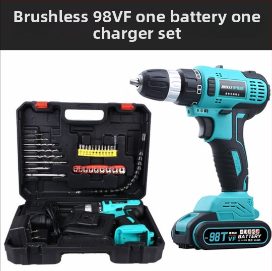 Bežično pistolna bušilica s brushless motorom, Li-ion baterija, neprekidna regulacija brzine, čeljust 3/8 inča, maksimalni promjer bušilice 10 mm