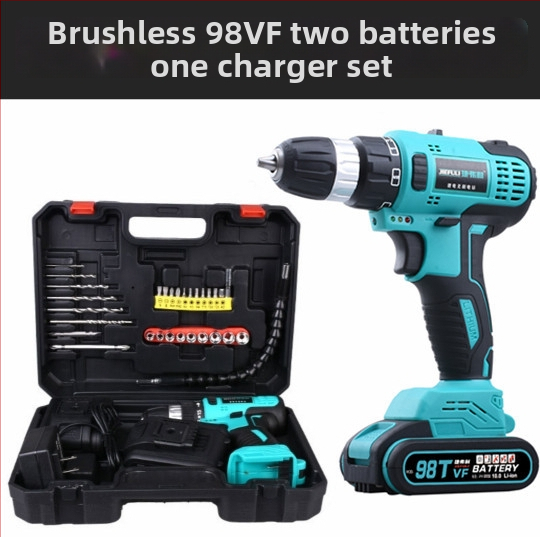 Bežično pistolna bušilica s brushless motorom, Li-ion baterija, neprekidna regulacija brzine, čeljust 3/8 inča, maksimalni promjer bušilice 10 mm