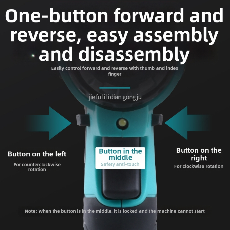 Bežično pistolna bušilica s brushless motorom, Li-ion baterija, neprekidna regulacija brzine, čeljust 3/8 inča, maksimalni promjer bušilice 10 mm