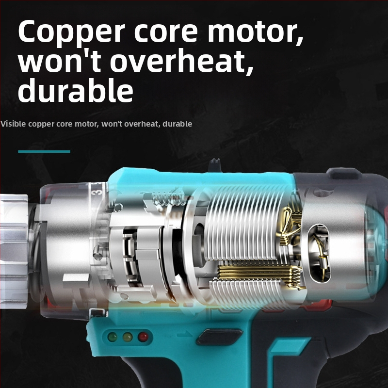 Bežično pistolna bušilica s brushless motorom, Li-ion baterija, neprekidna regulacija brzine, čeljust 3/8 inča, maksimalni promjer bušilice 10 mm