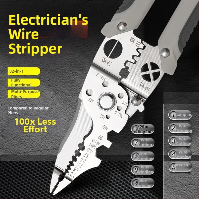 21-in-1 daugiafunkcinis laidų odos šalinimo įrankis elektrikams, pramoninės kokybės, svoris 154 g