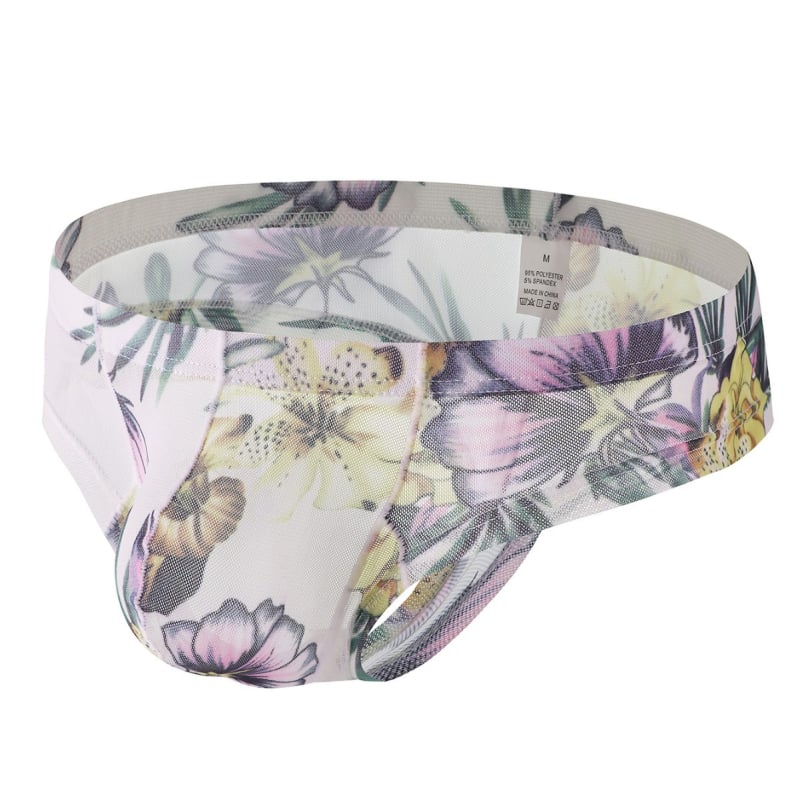 Meeste aluspesu lillemustriga, hingav võrgumaterjal, madal talje, peamine kangas 90–95% polüester