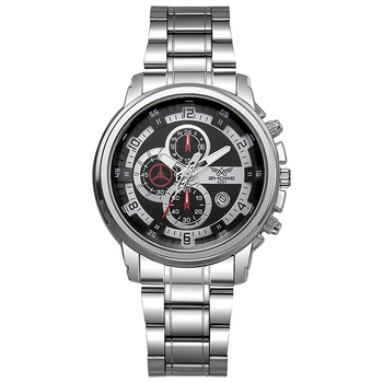 Muški sat s čeličnim kaišem, kalendar, kvarcni mehanizam z618, brojčanik 37 mm, debljina 10 mm