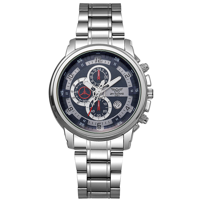 Muški sat s čeličnim kaišem, kalendar, kvarcni mehanizam z618, brojčanik 37 mm, debljina 10 mm